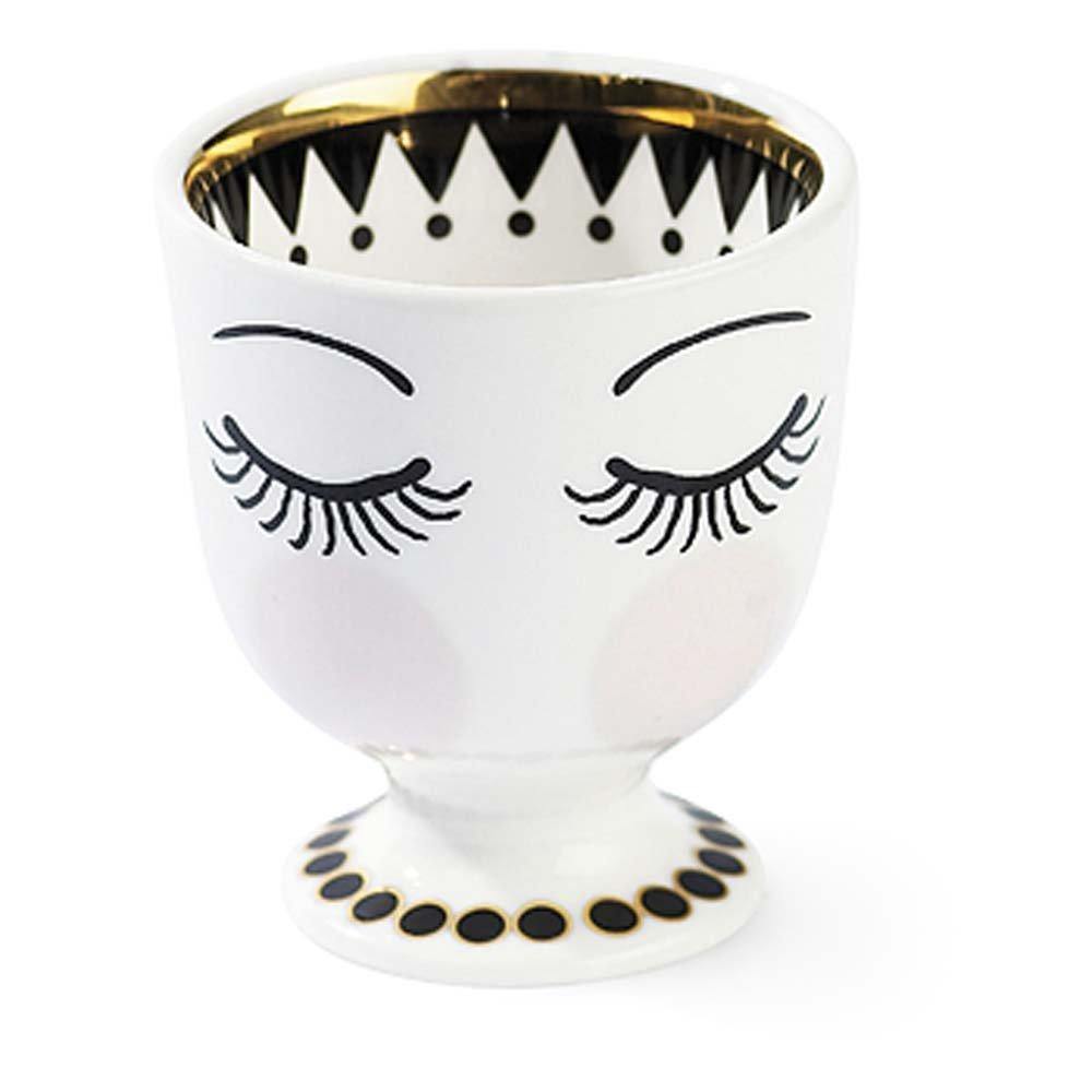 Miss Étoile Æggebæger m/ øjne, hvid - 6x5 cm. - Bahne